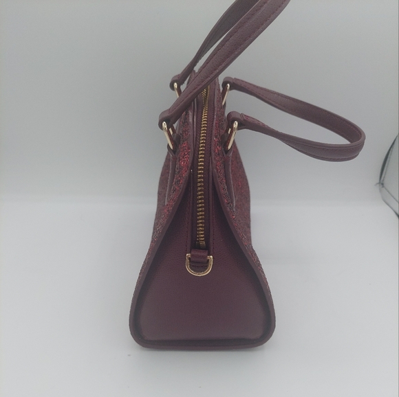 Kate Spade mini Reily Laurel Way glitter deep plum with matching card holder - Picture 7 of 12